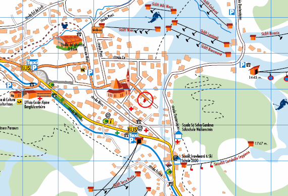 cutout from the map of the tourist office